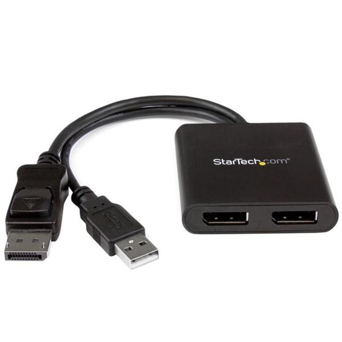 StarTech.com MSTDP122DP 2-Port Multi Monitor Adapter - DisplayPort 1.2 MST Hub - Dual 4K 30Hz or 1080p - USB Bus Powered - Video Splitter for Extended Desktop Mode on Windows PCs Only - DP to 2x DP