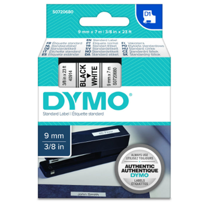 Dymo S0720680  TAPE D1 9MMX7M BLK/WHT