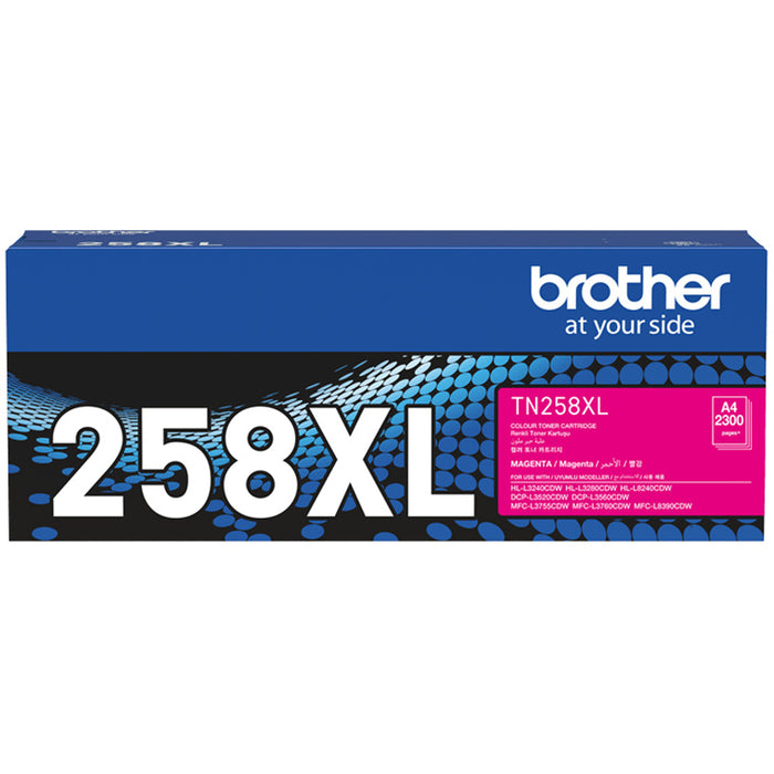 Brother TN258XLM Toner Magenta Yield 2300 pages for Brother MFCL3755CDW HLL3240CDW DCPL3560CDW HLL8240CDW MFCL3760CDW MFCL8390CDW Printer