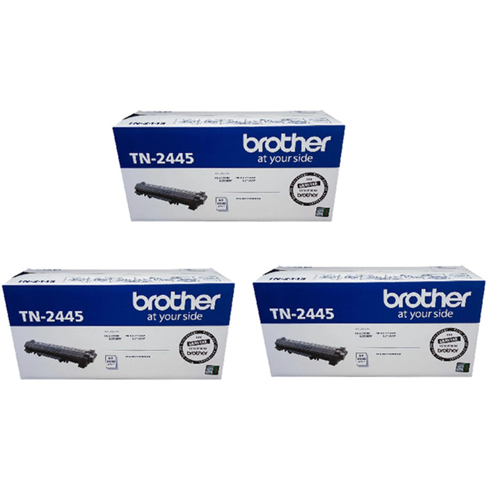 Brother TN2445 (3pcs) Black Yield 3000 pages Toner Commercial Pack for Brother HLL2310D HLL2375DW MFCL2713DW MFCL2770DW Printer