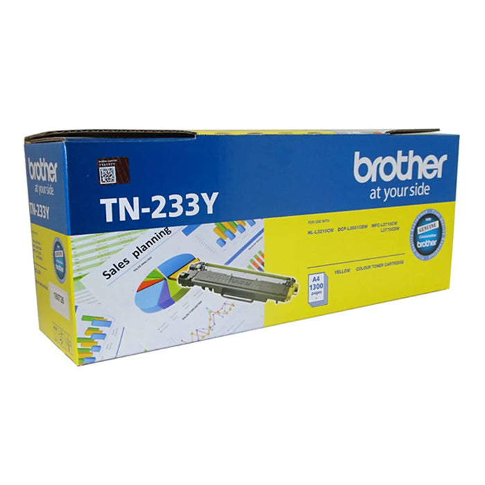 Brother TN233Y Toner Yellow Yield 1300 pages for Brother DCPL3551CDW HLL3210CWHLL3230CDW MFCL3710CW MFCL3770CDW Printer