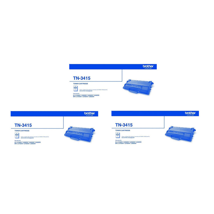 Brother TN3415 Black Toner Commercial Pack 3pcs for Brother HLL5100DN HLL5200DW HLL6200DW HLL6400DW MFCL5755DW MFCL6700DW MFCL6900DW Printer