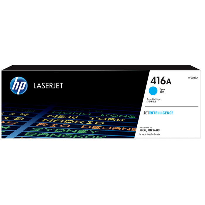 HP 416A Toner Cyan Yield 2100 pages for HP Colour LaserJet Pro M454dnM454dwM454nwMFPM479fdw MFP M479fnw Printer