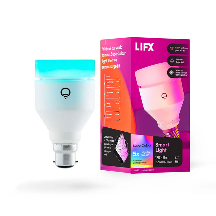 LIFX SuperColor A21 Smart Light 1600 Lumens Bayonet B22