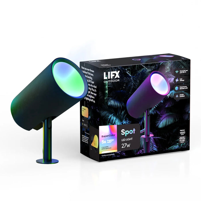 LIFX SuperColor Smart Outdoor LED Spot Light with Apple Homekit, Google Home, Alex and Matter Support