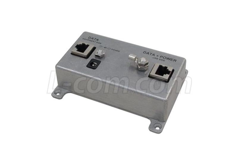 L-com Cat5e Power Injector Ethernet Lightning Protector