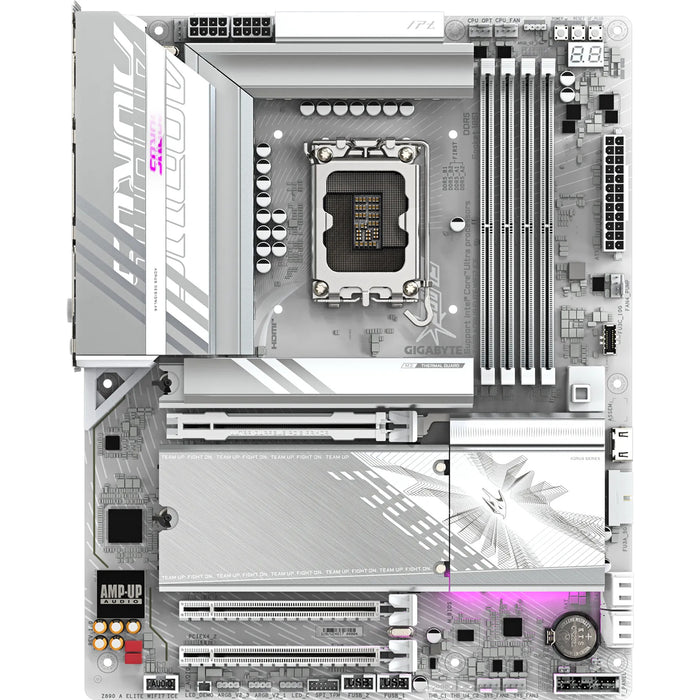 Gigabyte Z890 A ELITE WIFI7 ICE ATX Motherboard For Intel  LGA1851 - Z890 Chipset - PCIe 5.0 4x DDR5 5x M.2 2x Interrnal USB 2.0 Header 1x Internal USB 3.2 Header 1x Internal Type C Header