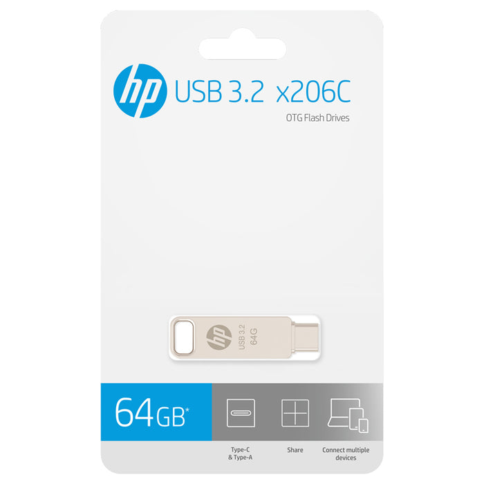 HP x206C OTG USB-C Flash Drive - 64GB USB 3.2