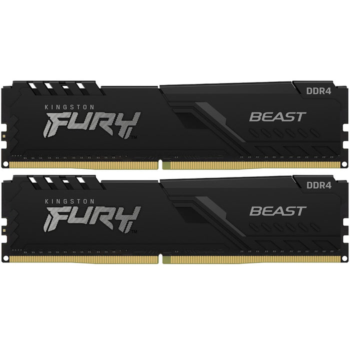 Kingston Fury Beast 32GB DDR4 Desktop RAM Kit - Black 2x 16GB - 3200MHz - CL16 - Intel XMP - AMD Ryzen - KF432C16BB1K2/32