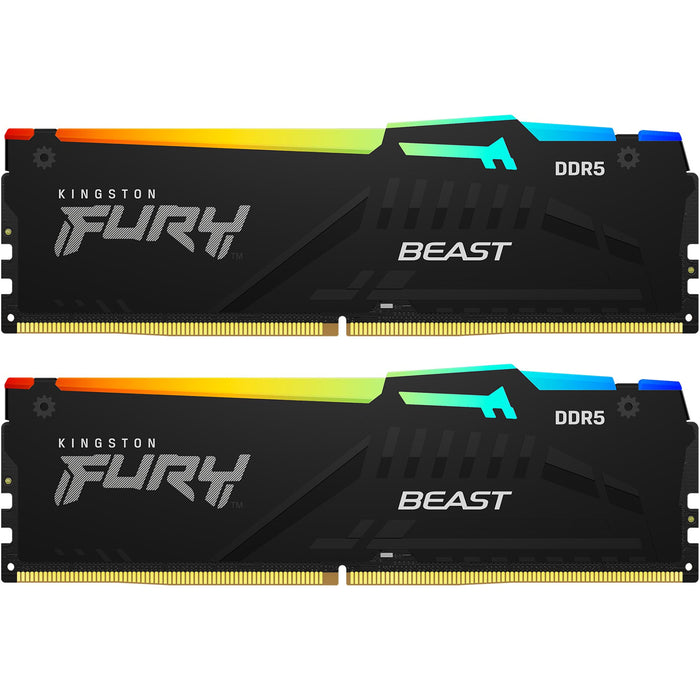 Kingston Fury RGB Beast 16GB DDR5 RGB Desktop RAM Kit 2x 8GB - 5600MT/s - CL40 - DIMM  Intel XMP