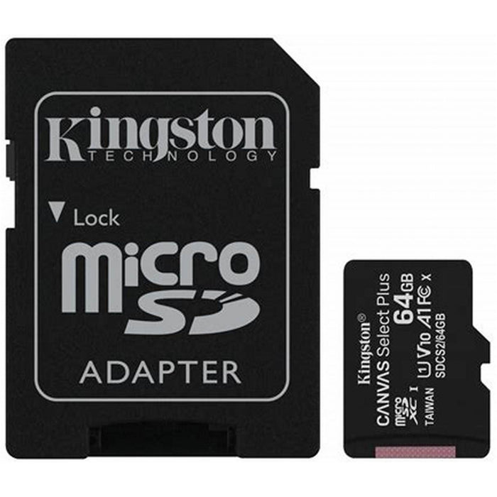 Kingston Canvas Select Plus microSDXC Memory Card - 64GB Includes SD Adapter - UHS-I - Class 10 - Read up to 100MB/s