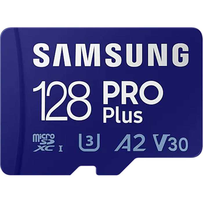 Samsung Pro PLUS microSDXC Memory Card - 128GB Includes Adapter - Read up to 180MB/s - Write up to 130MB/s