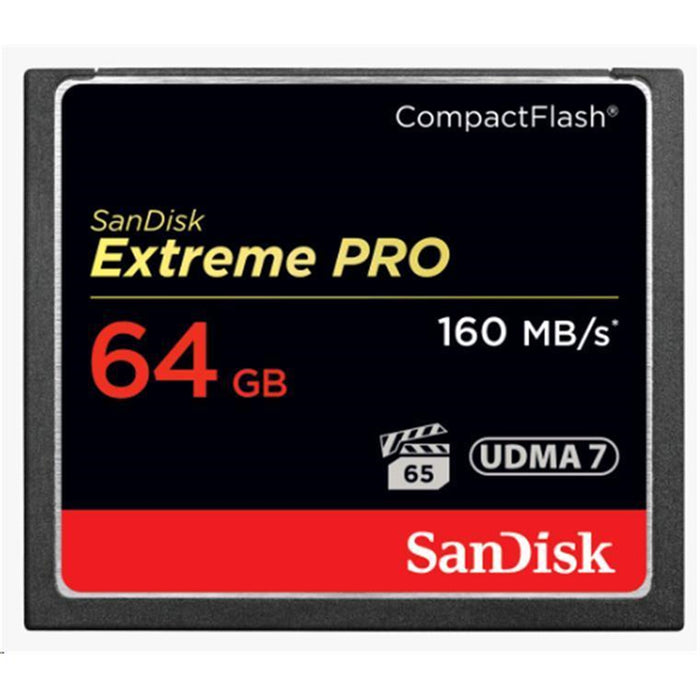 SanDisk Extreme Pro 64GB CompactFlash Memory Card Read up to 160MB - Write up to 150MB/s - UDMA 7 + VPG 65 Support - Top Professional Compact Flash Card