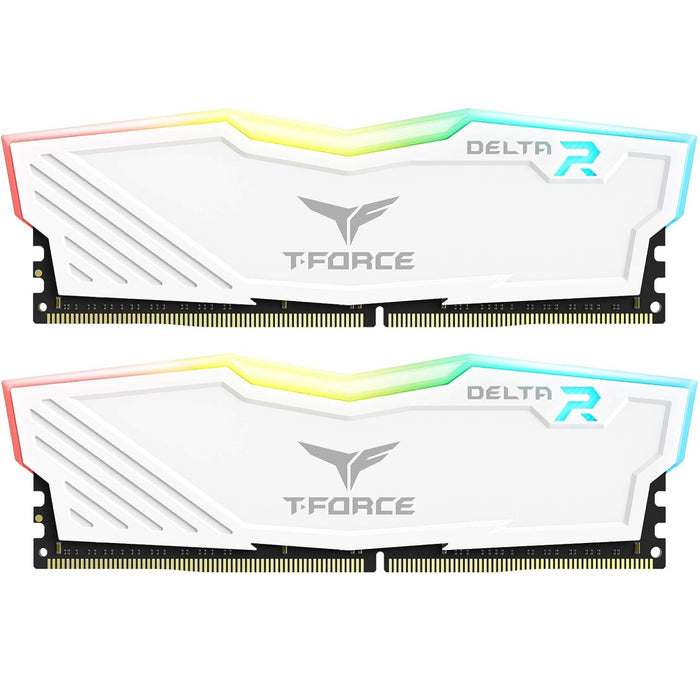 TeamGroup T-Force Delta RGB 16GB DDR4 3200Mhz Desktop RAM Kit - White 2x 8GB - 3200MHz - CL16 -