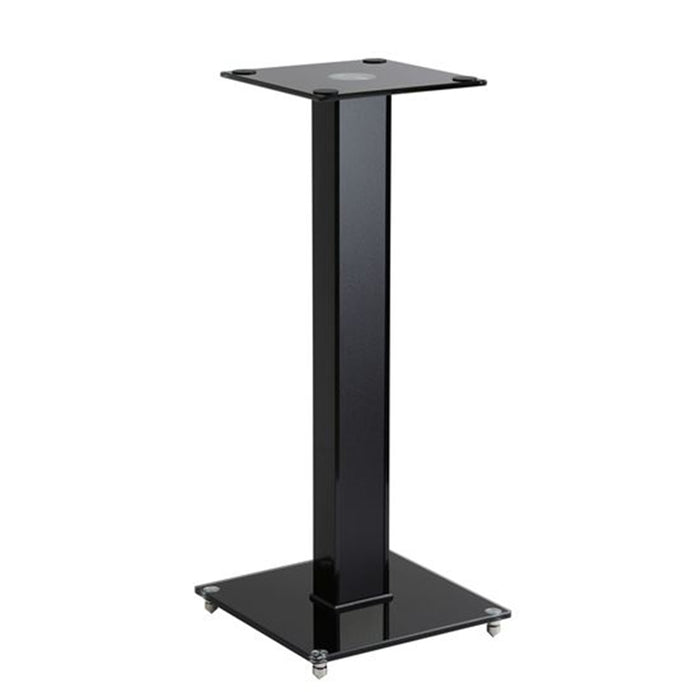 Brateck BS-03M  23.6" Aluminium/Glass Floor Standing BookShelf Speaker Stands. Tempered GlassBasewith Floor Spikes for Stability. Max weight 10Kgs. 250x250mm Glass Top Plate. 600mm High. Sold as a Pair.