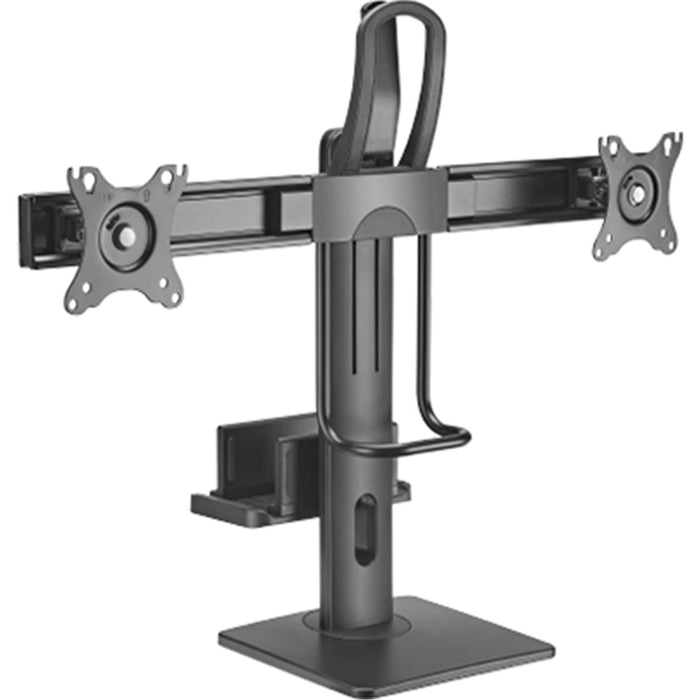 KONIC 17"-27" Dual Screen Vertical Lift Monitor Stand With Thin Client CPU/ NUC Mount - Mini PCBarebone Computer Holder