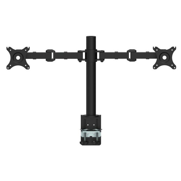 Loctek Eco Mount 10"-30" Dual Monitor Stand - Steel Tube - Black - VESA 75 & 100mm - Max Load 10KG - Height Adjust 200-400mm - 5 Years Warranty