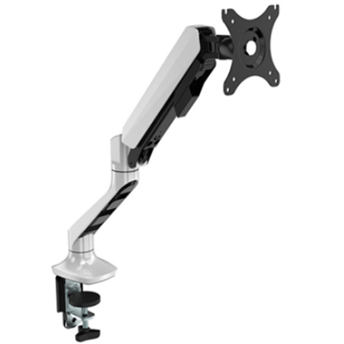 Loctek Pro Mount 17"-30" Single Ergonomic Gas Spring Monitor Stand - White - VESA 75 & 100mm - Max Load 9kg - 5 Years Warranty