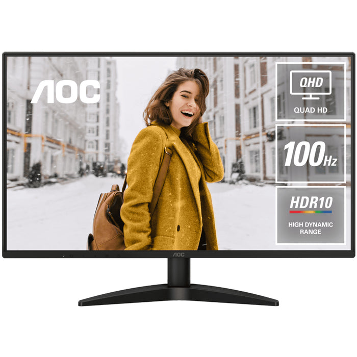 AOC Q27B36 27" QHD 100Hz Business Monitor 2560x1440 - IPS - DisplayPort - HDMI - Tilt Adjustable - 100x100 VESA