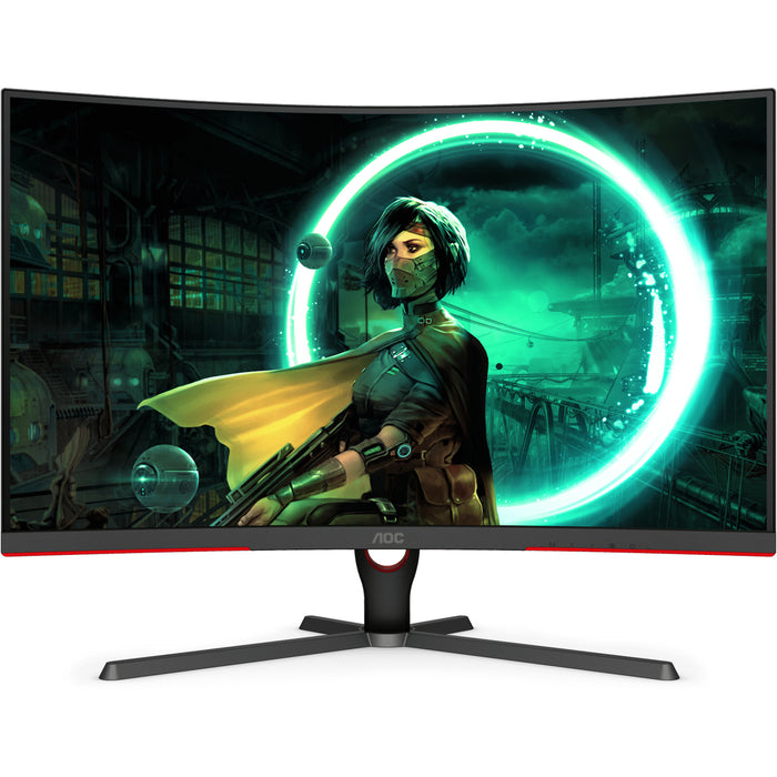 AOC CQ32G3SE 31.5" QHD 165Hz Curved R1000 Gaming Monitor 2560x1440 - 1ms - DisplayPort - 2x HDMI - AMD FreeSync Premium - Tilt Adjustable - 100x100 VESA