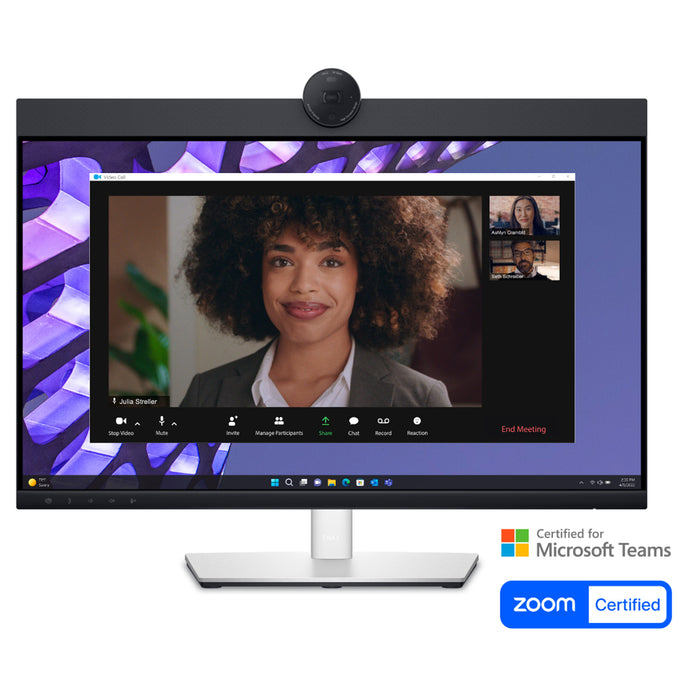 Dell P2424HEB 24" FHD Video Conferencing Monitor with 4MP Camera Microphone & Speaker 1920x1080 - IPS - DisplayPort - HDMI - DP Out- USB-C 90W PD - RJ45 - USB Hub - Height / Pivot / Swivel / Tilt Adjustable - 100x100 VESA