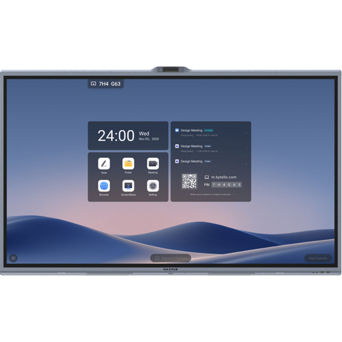 Maxhub V7 65" - XBoard Corporate IFP Ultra Advanced IR Technology narrow bezel design - AI powered triple -50M camera with auto framing and speaker tracking - Anti-glare glass16 mic array - Stereo speaker - Palm rejection - OS Purchased seperately