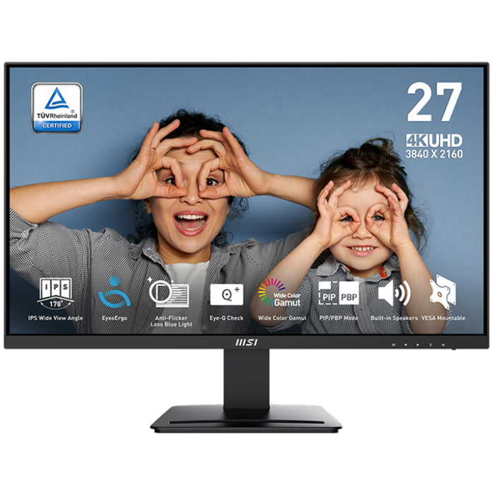 MSI Pro MP273U 27" 4K UHD Business Monitor 3840x2160 - IPS Panel - 2x HDMI - DisplayPort - Speakers - Tilt Adjustable - 75x75 VESA