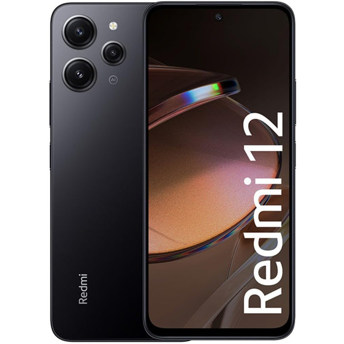 Xiaomi Redmi 12 Dual SIM Smartphone - 8GB+128GB - Midnight Black 6.79" 90Hz FHD+ Display - MediaTek Helio G88 Chipset - Android Enterprise Recommended - IP53 Dust & Splash Resistant - 5000mAh Battery - 50MP AI Triple Camera