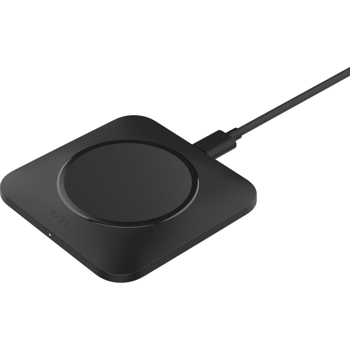 Belkin BoostCharge Pro Wireless Charging Pad 15W - Black Included Wall Charger Up to 15W of Wireless Charging Easy Alignment and Larger Pad LED Indicator