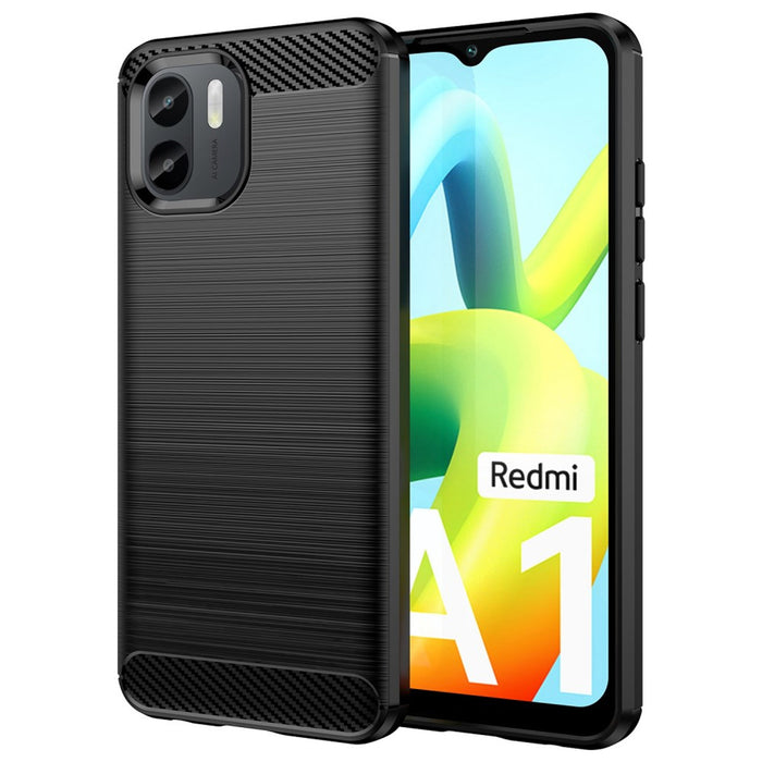 Xiaomi Redmi A1 Rugged Case - Black Flexible TPU Rubber Protective Case - Matte Finish