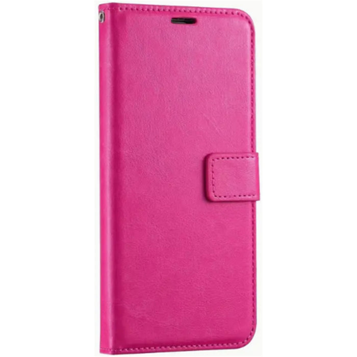 iPhone 12/12 Pro Flip Wallet Case - Pink 3 Card Slots - Cash Compartment - Magnetic Clip