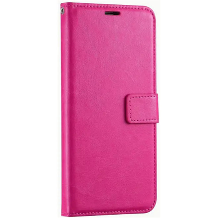 iPhone 14/13 Flip Wallet Case - Pink 3 Card Slots - Cash Compartment - Magnetic Clip