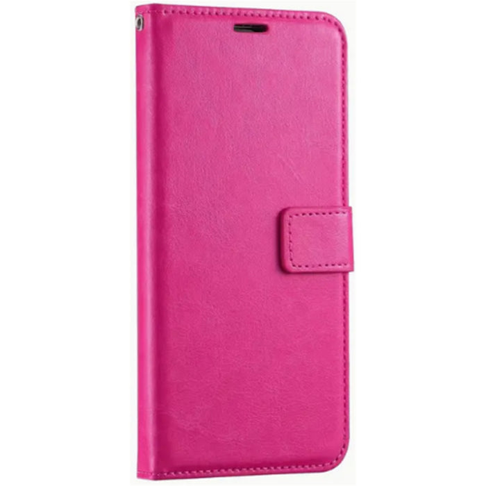 iPhone 15 Flip Wallet Case - Pink 3 Card Slots - Cash Compartment - Magnetic Clip