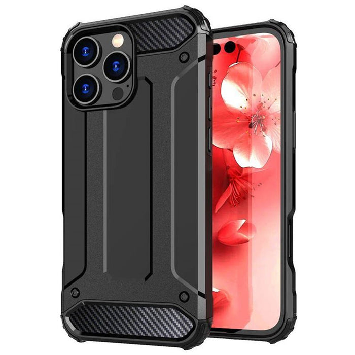 iPhone 16 Pro (6.3") Rugged Case - Black Tough - Dual Layer Protection