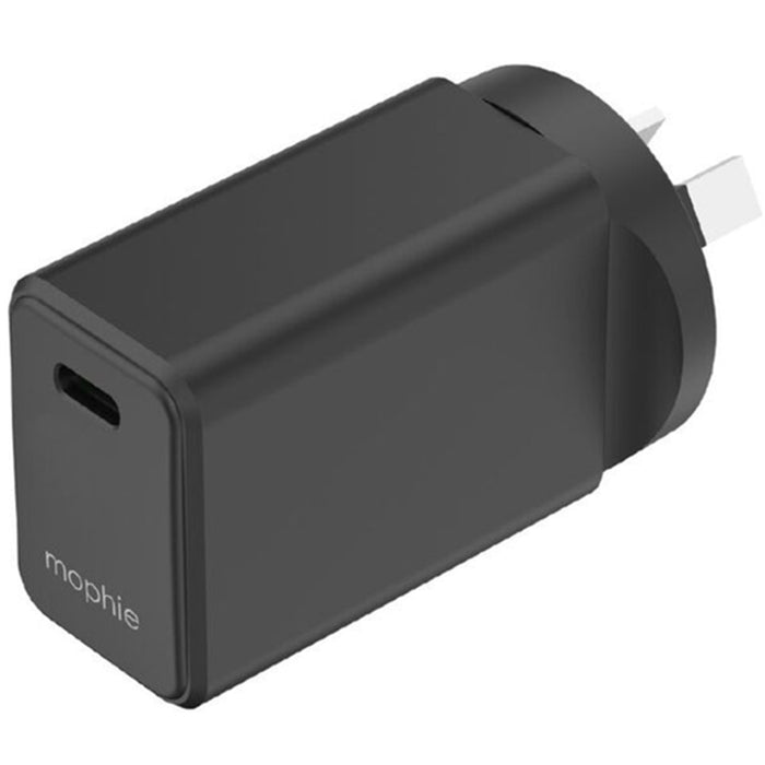 Mophie Essential 30W USB-C PD Wall Charger - Black Compact Size Up to 30W Fast Charging Apple iPhones Samsung Smart Phones Solid Construction