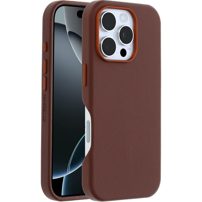 OtterBox iPhone 16 Pro (6.3") Symmetry Cactus Leather Phone Case - Rich Adobe/Brown