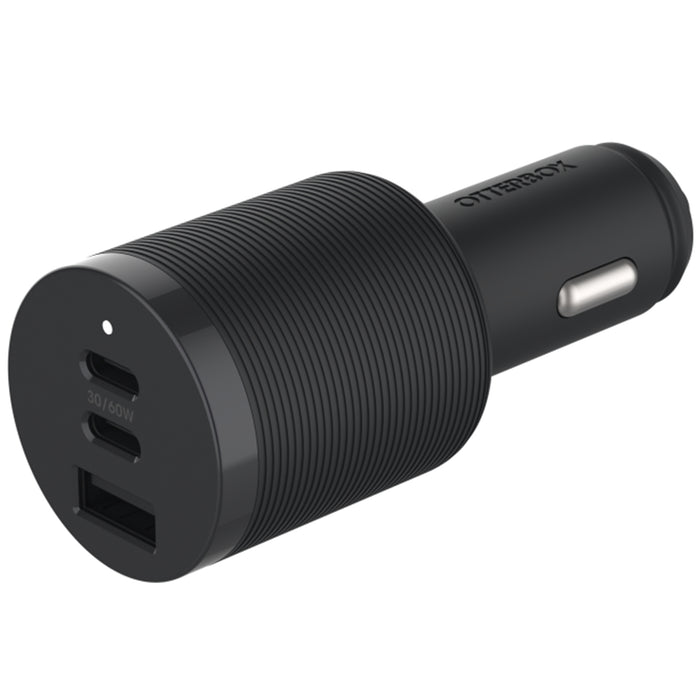 OtterBox Premium Pro Triple Port Car Charger - 72W GaN 2 X 30W USB-C 1 X 12W USB-A