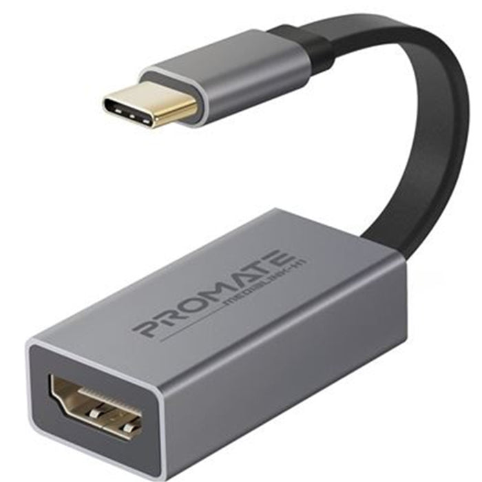 Promate MEDIALINK-H1  USB-C to HDMI Adapter -      Supports up to 4K30Hz - Plug&Play - Input: USBType-C Output: HDMI - Compatible with all devices supporting Video/Audio output over USB-C - Reversible Plug