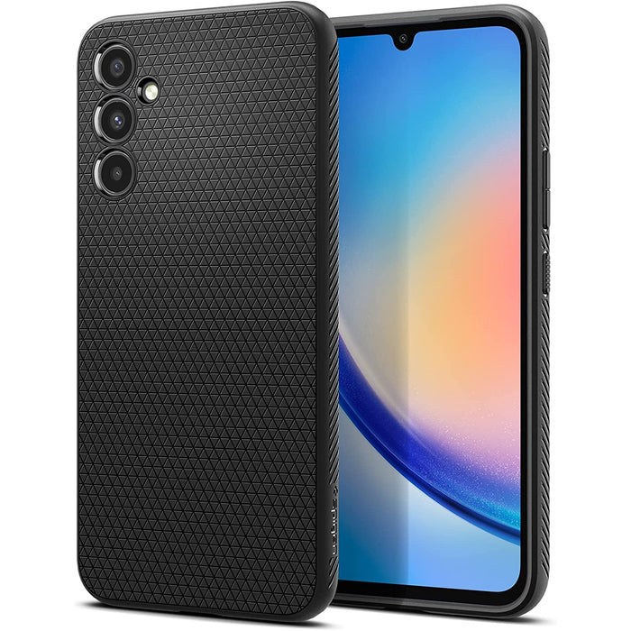 Spigen Galaxy A35 5G (2024) Liquid Air Case - Black Slim - Form-fitted - Lightweight - Premium Matt TPU Case - Easy Grip Design