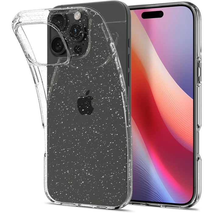 Spigen iPhone 16 Pro (6.3") Liquid Crystal Glitter Case - Crystal Quartz All around Glitter - Responsive Clicks - Lightweight - Slim Profile