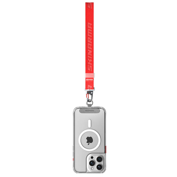 skinarma Scout Universal Nylon Handstrap - Red (Phone Case Sold Separately) -Adjustable Handstrap with Metallic Carabiner Hooks - Includes Lanyard Tether to insert within Phone Case