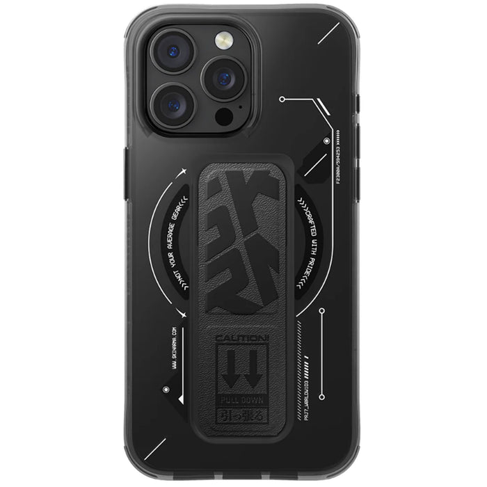 skinarma iPhone 16 Pro (6.3") Helio Case - Black Apple MagSafe Compatible - Built-in Extendable Grip-Stand - Enhanced Air-Pocket Corner Protection - Includes Interchangeable Corner Bumper Lanyard Loops