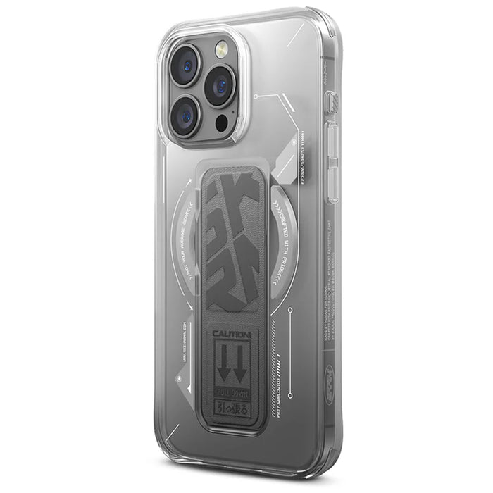 skinarma iPhone 16 Pro Max (6.9") Helio Case - Titanium Apple MagSafe Compatible - Built-in Extendable Grip-Stand - Enhanced Air-Pocket Corner Protection - Includes Interchangeable Corner Bumper Lanyard Loops