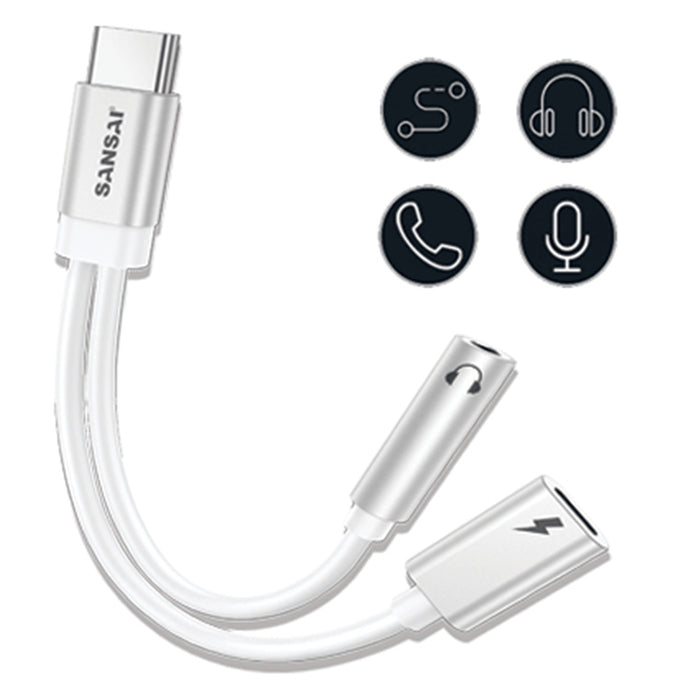 Sansai TPE-7099H USB-C to 3.5mm Audio Splitter