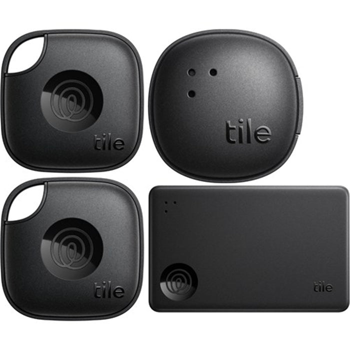 Tile Life360 Tile Mate Essential (2024) - 4-Pack (2 Black Mates/Slim/Sticker) APAC