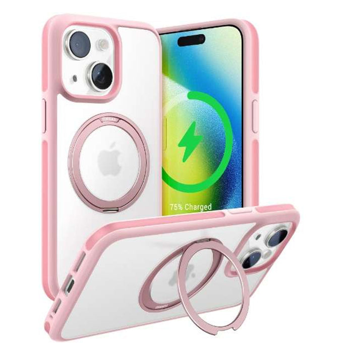 Torras iPhone 15 (6.1") Ostand R Fusion Spin Case (Japan Limited Edition) - Sakura Pink All in One: Magnetic / Stand / Ring Holder - 360 Spin