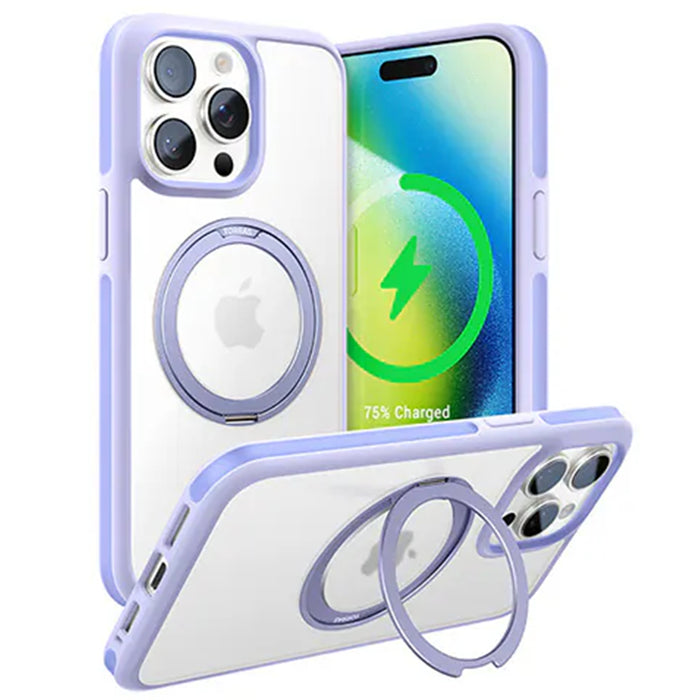 Torras iPhone 15 Pro (6.1") Ostand R Fusion Spin Case (Japan Limited Edition) - Light Purple All in One: Magnetic / Stand / Ring Holder - 360 Spin