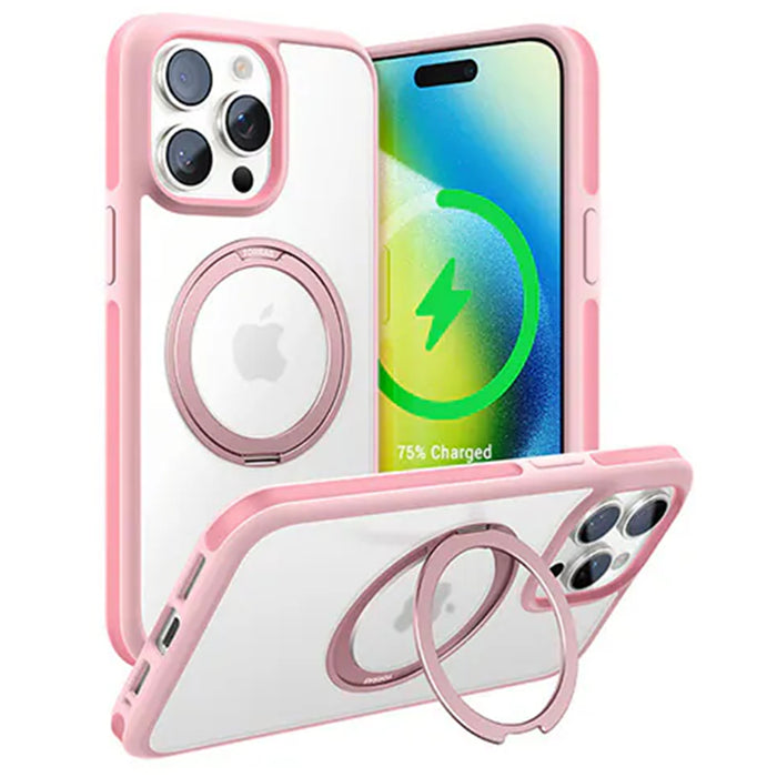 Torras iPhone 15 Pro (6.1") Ostand R Fusion Spin Case (Japan Limited Edition) - Sakura Pink All in One: Magnetic / Stand / Ring Holder - 360 Spin