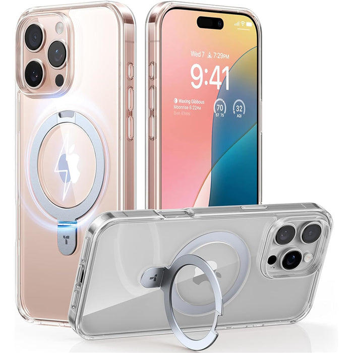 Torras iPhone 16 Pro (6.3") Ostand Case - Clear MagSafe Compatible - Horizontal / Vertical & Felexible Ostand