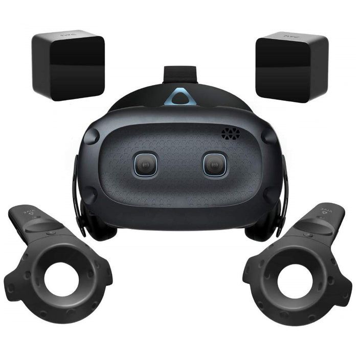 HTC VIVE Cosmos Elite Virtual Reality Headset Includes Cosmos Headset with External Tracking Faceplate  2 X Base Stations 1.0 2 X Wireless Controller 1.0